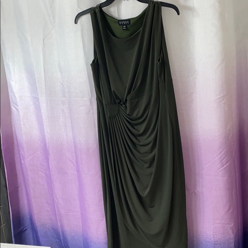 Olive green symmetrical dress